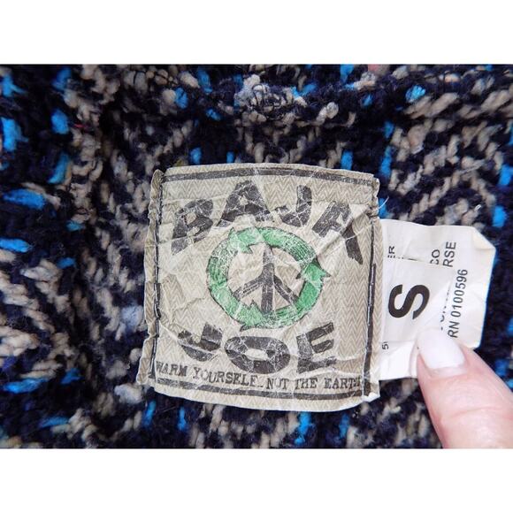 Baja Joe hoodie Mexican Drug Rug poncho pullover size Small - Picture 5 of 6